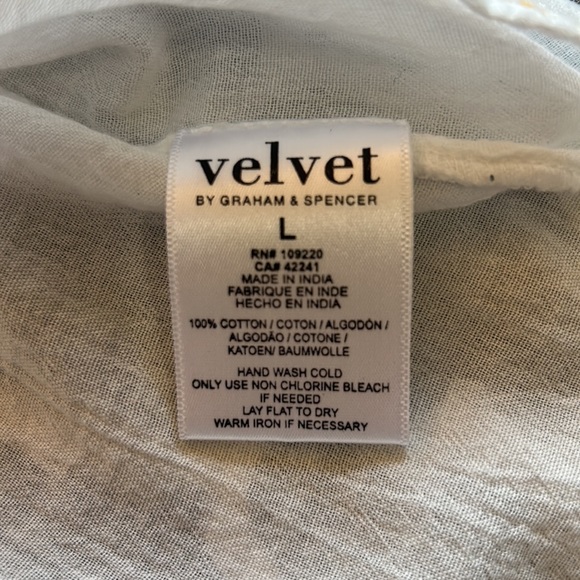 Velvet by Graham & Spencer Zaley Cotton Blouse szL - Picture 14 of 15